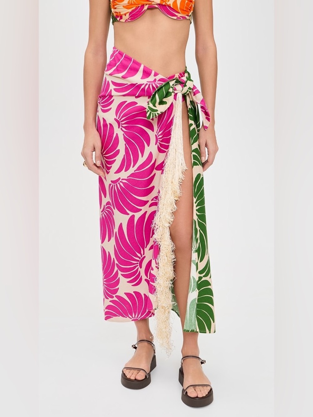 Farm Rio: BANANA WINGS MIDI SKIRT / Wrap Skirt